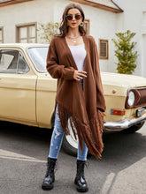 Solid color fringed knitted cardigan Sai Feel