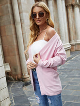 Solid color long-sleeved loose mid-length knitted cardigan Sai Feel