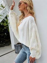 Solid color one shoulder sweater loose bat sleeve pullover sweater Sai Feel