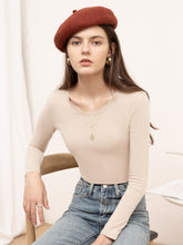 Solid color round neck crop top Sai Feel