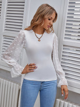 Splicing Round Collar Blouse Sai Feel