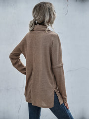 Stacked Collar Knit Sweater Sai Feel
