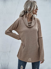 Stacked Collar Knit Sweater Sai Feel