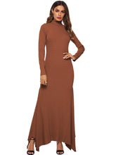 Stand Collar Asymmetrical Hem Dress Sai Feel