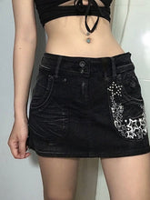 Star Contrast Print A-Line Skirt Sai Feel