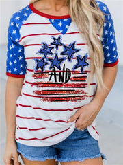 Stars and Stripes Fourth of July T-shirt Sai Feel