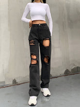 Straight Leg High Waist Washed Jeans Sai Feel