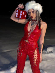 Straight Leg Leather Pants Sai Feel