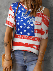 Strapless American Flag Cutout T-shirt Sai Feel