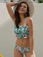 Strapless Halter Print Bikini Swimsuit Sai Feel