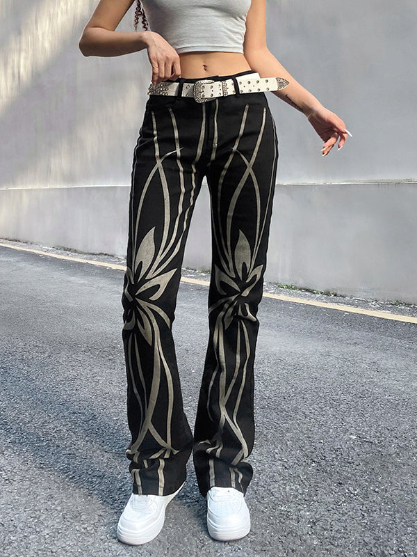 Street Contrast Color Casual Pull Up Pants Sai Feel