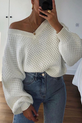 Street Solid Hollowed Out Split Joint V Neck Tops Sai Feel