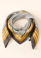 Strip Print Satin Scarf Sai Feel