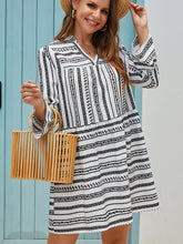 Stripe Notch Neck Midi Dress Sai Feel
