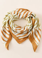 Stripe Print Satin Silky Scarf Sai Feel