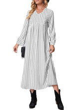 Stripe Printing Office Long Dress Sai Feel