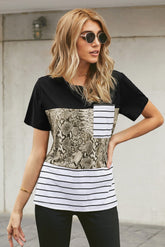 Striped Camo Pocket T-shirt Snake/Leopard Striped Camo Pocket T-shirt Sai Feel