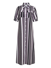 Stripped Front button Dress Sai Feel