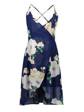 Suspender V-neck Floral print backless dress Sai Feel