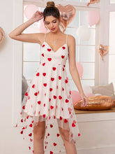 Sweetheart Mesh Overlay Asymmetric Dress cami dress Sai Feel