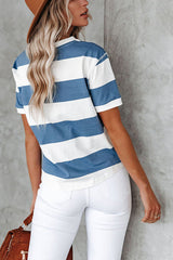 Wide Stripe O Neck Tee