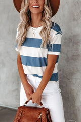 Wide Stripe O Neck Tee
