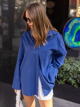 Temperament Solid Color Lapel Long Sleeve Shirt Ladies Top Sai Feel