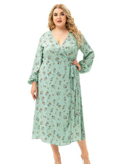 The New Long Sleeve Floral Split Dress Sai Feel