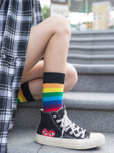 The Rainbow Design Cotton Crew Socks Sai Feel