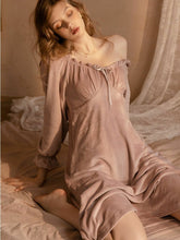 Thick Flannel Round Neck Long-sleeved Home Nightdress Sai Feel