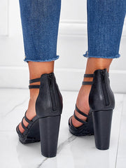 Thick Heel Roman Thin Belt High Heels Sai Feel