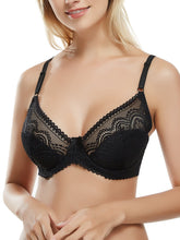 Thin C Cup Lace Bras for Women Underwired Little Cotton Padded Bra Deep V Sexy Brassiere for Small Chest Sai Feel