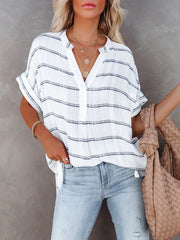 Thin V-Neck Pullover Shirt Loose Shirt Sai Feel