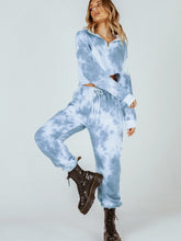 Tie Dye Drop Shoulder Hoodie&Sweatpants Set Sai Feel