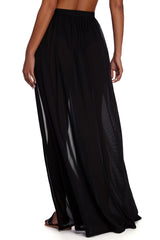 Tie Waist Mesh Maxi Skirt Sai Feel