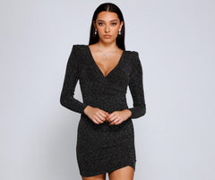 Time To Shine Glitter Mini Dress Sai Feel