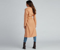 Timeless Sophistication Belted Faux Wool Coat Sai Feel