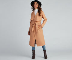 Timeless Sophistication Belted Faux Wool Coat Sai Feel