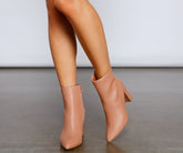 Too Chic Faux Leather Pointy Toe Booties Sai Feel