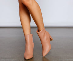 Too Chic Faux Leather Pointy Toe Booties Sai Feel