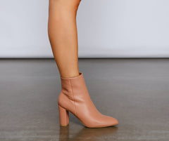 Too Chic Faux Leather Pointy Toe Booties Sai Feel