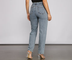 Trendy Asymmetrical High-Rise Boyfriend Jeans Sai Feel