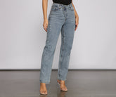 Trendy Asymmetrical High-Rise Boyfriend Jeans Sai Feel