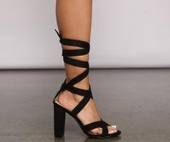 Trendy Diva Lace-Up Block Heels Sai Feel