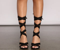 Trendy Diva Lace-Up Block Heels Sai Feel
