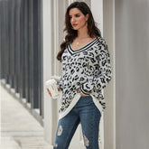 Trendy Leopard-Print Oversized Sweater Sai Feel