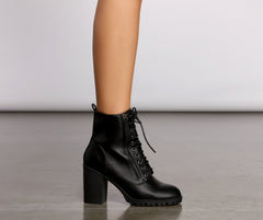 Trendy Moves Lace-Up Combat Booties Sai Feel