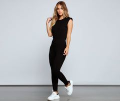 Trendy Moves Padded Shoulder Jumpsuit Sai Feel