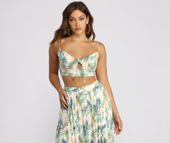 Tropical Babe Tie Front Gauze Crop Top Sai Feel
