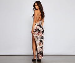 Tropical Dream Lace-Up Maxi Dress Sai Feel